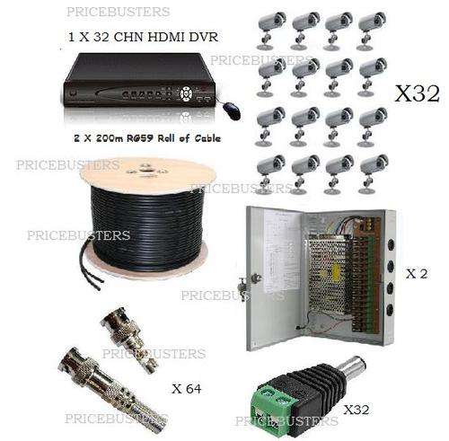 32 CHANNEL CCTV SYSTEM  900TVL HD CAMERAS+2TB HDD INCLUDED**EXTENDED WARRANTY!!