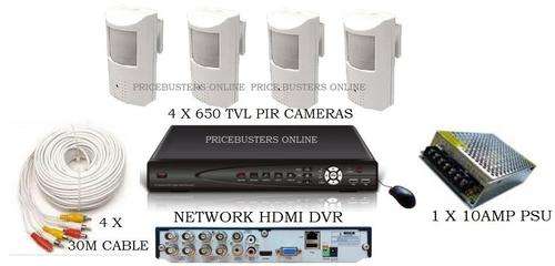 4 CHANNEL HDMI SPY PIR PLUG & PLAY KIT**650TVL PIR CAMERAS WITH 3G AND SMARTPHONE VIEW & WARRANTY!!