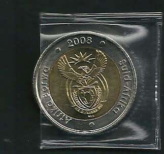 SOUTH AFRICA - 2008 R5 "NELSON MANDELA  90 Years"  lovely condition, fabulous bargain