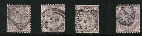 Great Britain VFU  "QUEEN VICTORIA 1 d LILAC"  (7) with various postmarks and cancels, Lovely issues