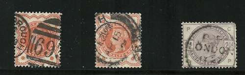 Great Britain VFU  "QUEEN VICTORIA 1/2 Orange, lilac,  21/2 Blue/purple (6) lovley lot great cat val