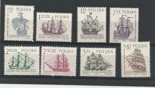 POLAND MNH definitive "EARLY SAILING SHIPS, Ships" Complete set of 8  -fantastic set