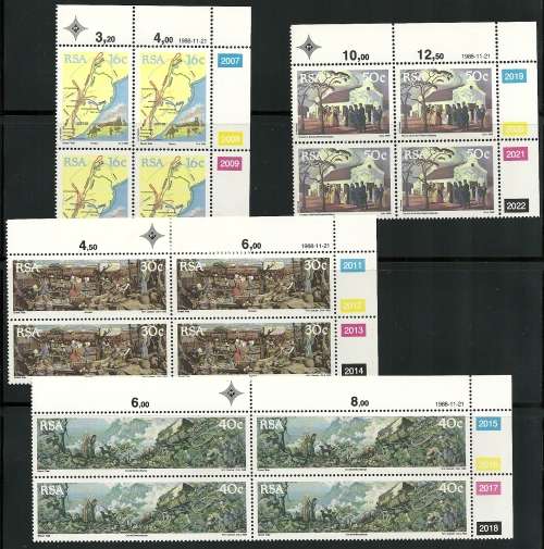 South AFRICA MNH (SA) Cylinder BLOCKS "Voortrekker GREAT TREK Anniversary" 1987 (16) bargain