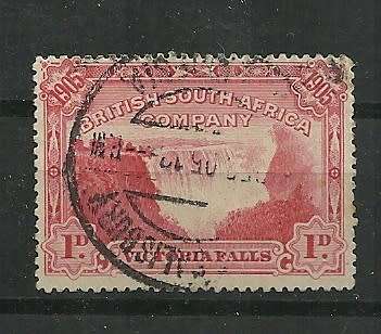 Br South Africa Company 1905 Victoria FALLS   1d Red "SalisBury" Postmark- great issue