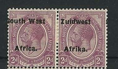 South West / ZUIDAFRIKA MINT  1924 2d Block of 4 with shift to left- fantastic item, fresh, lovely