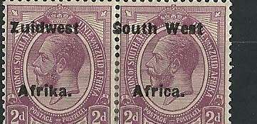 South West / ZUIDAFRIKA MINT  1924 2d Block of 4 with shift to left- fantastic item, fresh, lovely
