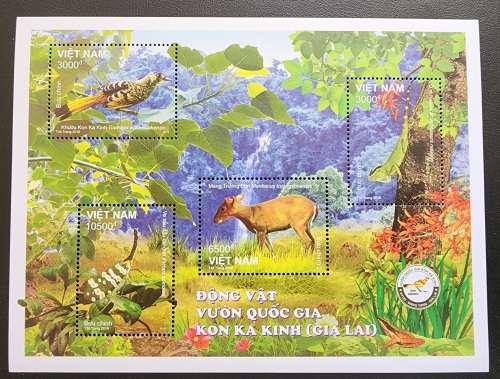 VIETNAM 2018 Kon Ka Kinh National PARK M/Sheet : Birds, Animals, Insects, chameleon, Buck- WOW!!