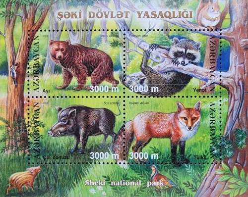 Thematic -Azerbajan- National PARKs M/Sheet- Amazing (4) BEARs, Fox, Boar & RACOON- gorgeous issue