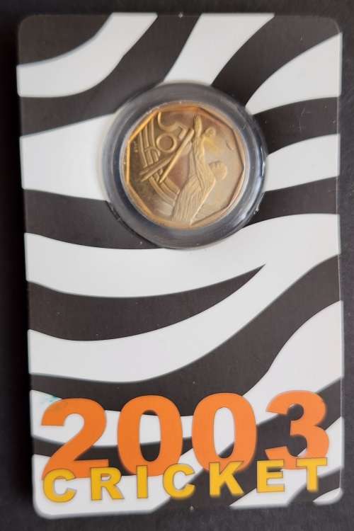 South Africa -2003 commemorative CRICKET WORLD CUP COIN - Limited MINT and Scarce in pack