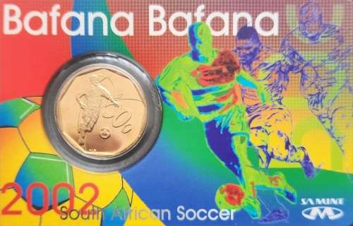 South Africa -2002 commemorative SOCCER Bafana Bafana COIN - Limited MINT and Scarce in pack