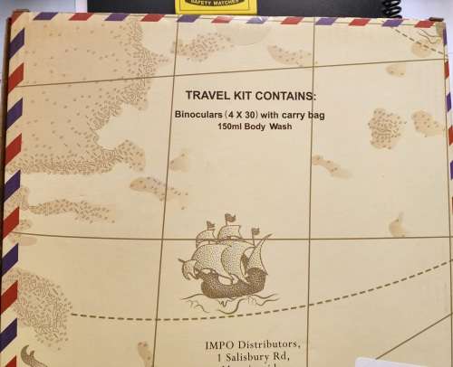 Jenam TRAVEL KIT- Still in box- BInoculars (4 X 30), with Carry Bag and 150 mml Body wash- fabulous