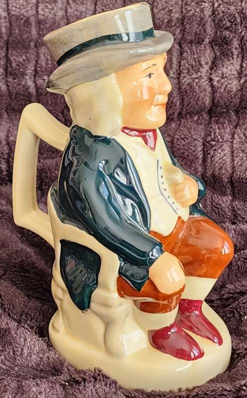 Vintage Antique Staffordshire, England `TONY WOOD TOBY`, scarce and lovely toby jug 19cm hi
