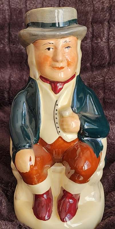 Vintage Antique Staffordshire, England `TONY WOOD TOBY`, scarce and lovely toby jug 19cm hi