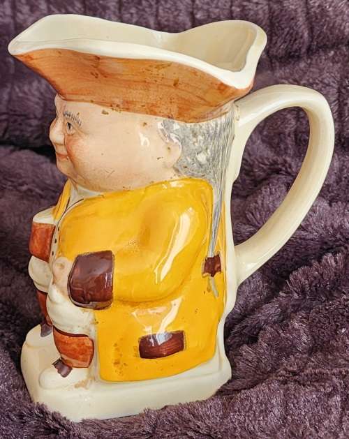 Vintage Antique Staffordshire, England `TONY WOOD TOBY`, scarce and lovely toby jug 14cm hi