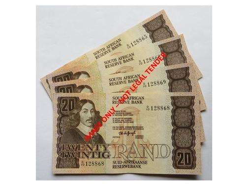 TW de Jongh R20 only issue  A/Unc. Bid per note. Some in sequence