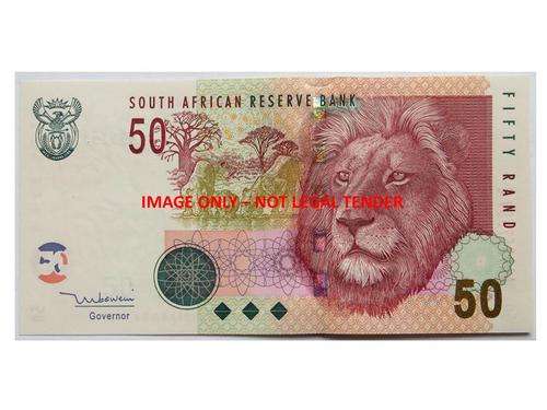 Mboweni R50 2nd issue AA Unc. 6 notes in sequence. Bid per note