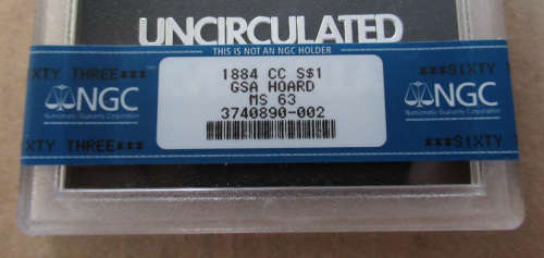 Rare 1884 CC Morgan Silver Dollar MS63 NGC GSA Hoard in original Holder