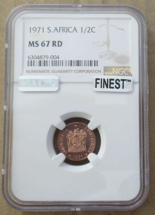 1971 1/2c Cent MS67RD NGC Finest Known 1 of 2 MAC Spotless