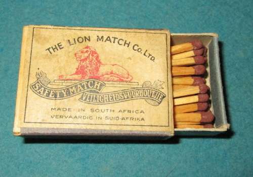 Lion Match Box with matches slightly used