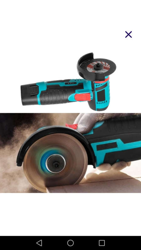Cordless angle grinder 2 batteries
