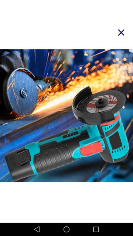 Cordless angle grinder 2 batteries