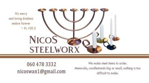 Menorah 26cm high 57cm wide 1.2kg