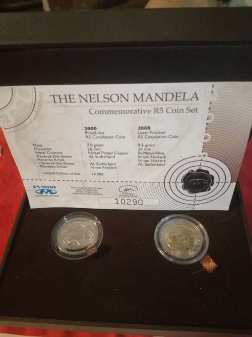 Nelson Mandela commemorative R5 coin set