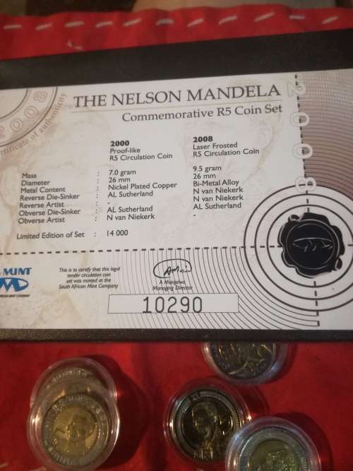 Nelson Mandela commemorative R5 coin set