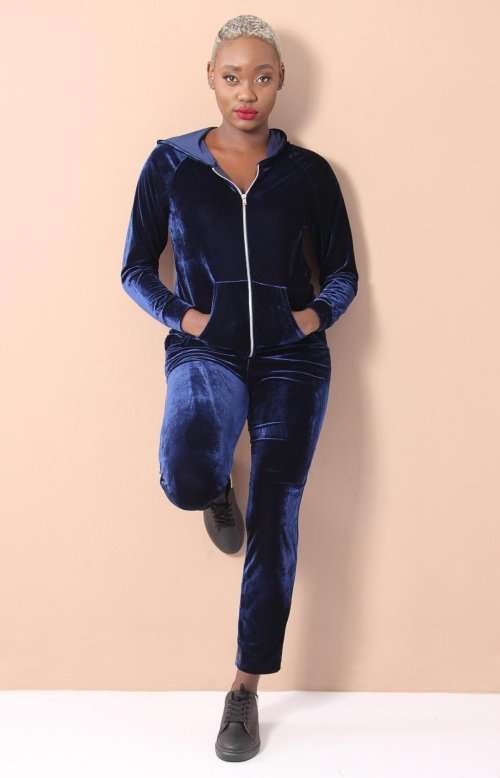Ladies Velvet Tracksuit