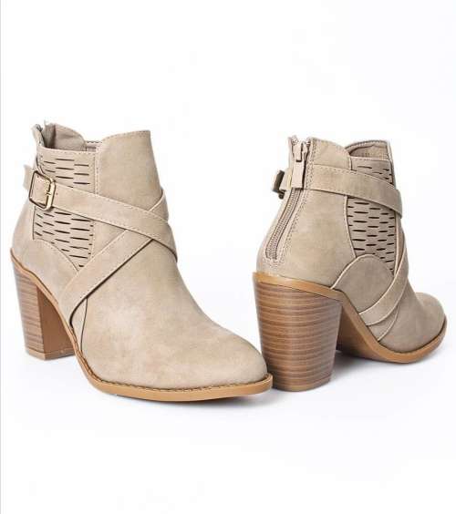 Ladies Ankle Boots Beige