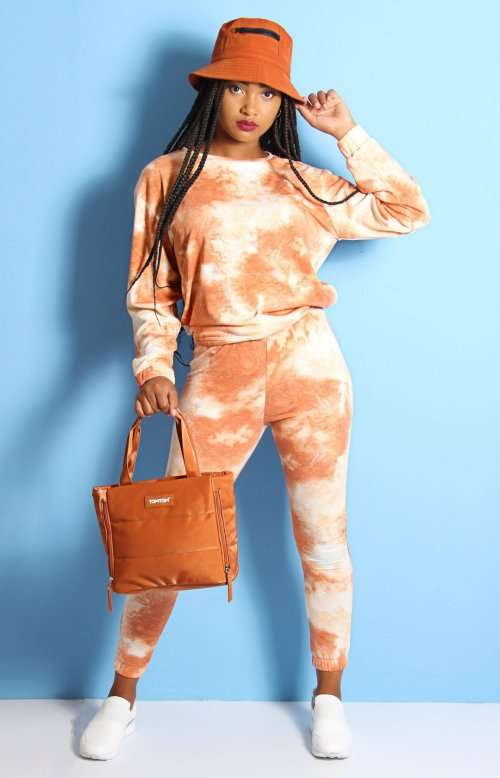 Ladies` Tie Dye Two Piece Tracksuit