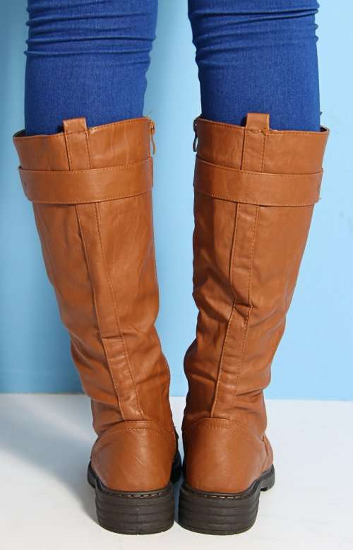 Ladies` Lace Up Knee High Boots