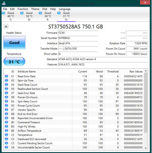 750GB SEAGATE HDD 7200RPM