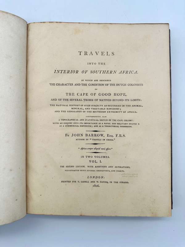 Travels into the Interior of Southern Africa by John Barrow