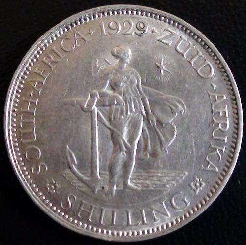 Beautiful 1929 George V Shilling (1/-) of South Africa : XF to Almost Uncirculated