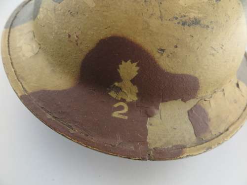 Orginal WW2 Brodie helmet - South African Engineer Corps SAEC SAC badge on side