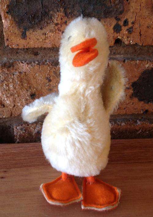 Vintage straw stuffed Steiff duck