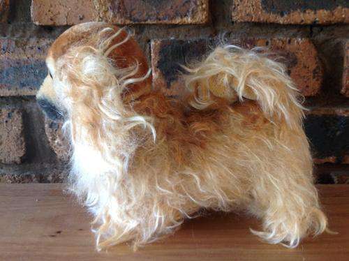 Straw stuffed Steiff dog with squeaker