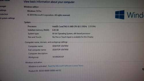 INTEL CORE i5 3.1GHz PC 6GB RAM 500GB SATA
