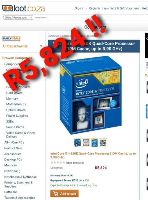 !! INTEL CORE i7 4820K CPU !!!