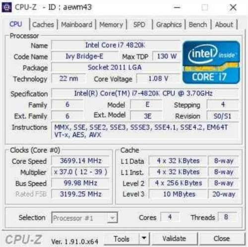 !! INTEL CORE i7 4820K CPU !!!