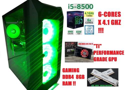 ! HEX-6-CORE i5-8500 INTEL GAMING, GTX 750Ti GPU, 8GB RAM!