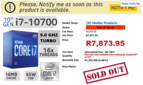 ! NTEL CORE i7-10700 5.0 GHz 8-CORES 16 THREADS!