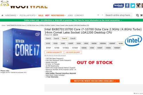 ! NTEL CORE i7-10700 5.0 GHz 8-CORES 16 THREADS!