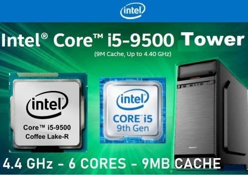 !! 9TH GEN 4.4GHZ, 6-CORE GAMING i5-9500 TOWER !!