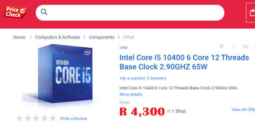 !! 10TH GEN CPU - i5 10400 / 4.3 GHZ / 6 CORES 12 THREADS !!