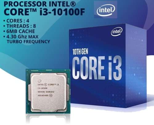 !! 10th GEN CPU - i3 10100F / 4.3 GHZ / 4 CORES 8THREADS !!