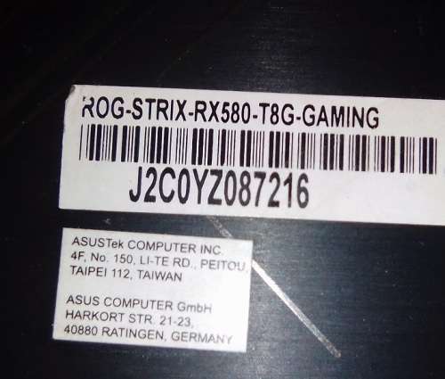 !! R.O.G STRIX-RX580 8GB GAMING GPU !!