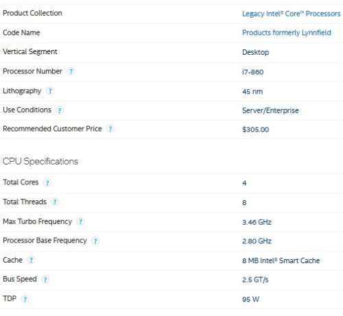 !! INTEL CORE i7-860 CPU !!