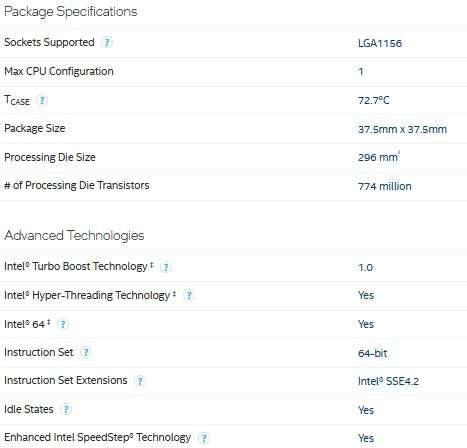 !! INTEL CORE i7-860 CPU !!